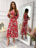 Vivian Flowers Long Sleeve Jersey Dress Jolie Moi 