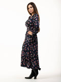 **Vivian Long Sleeve Floral Jersey Dress Dress Jolie Moi 