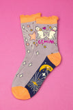 **Zodiac Bamboo Ankle Socks - Gemini Socks Powder 