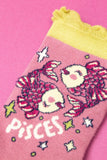 **Zodiac Bamboo Ankle Socks - Pisces Socks Powder Pink 