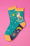 **Zodiac Bamboo Ankle Socks - Scorpio Socks Powder 